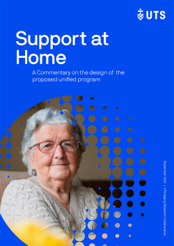Report cover text: Support at Home, A commentary on the design of the proposed unified program