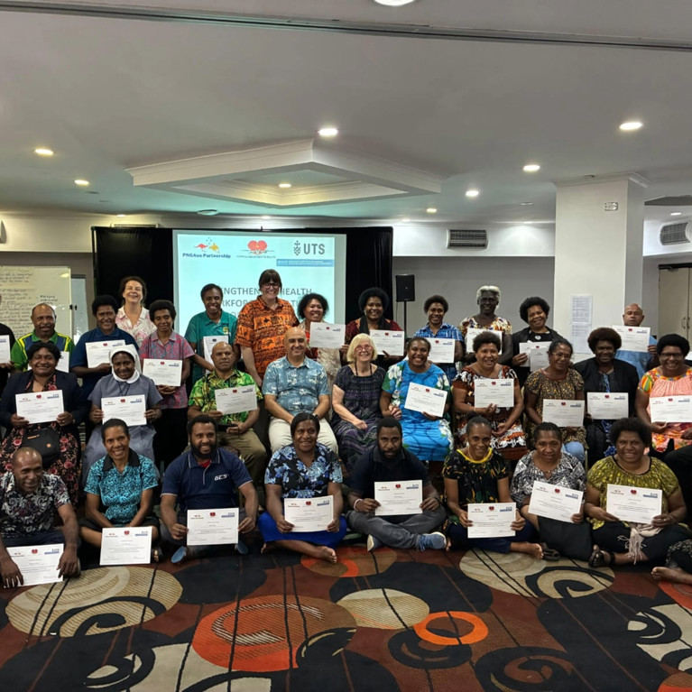 Group of participants from the 2025 Strengthening Health Workforce Education workshop in Port Moresby
