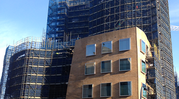 Sections of the building's unique brick facade are now on show. #UTSreveal.