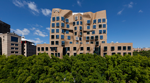 The dramatic Dr Chau Chak Wing Building as it looks today