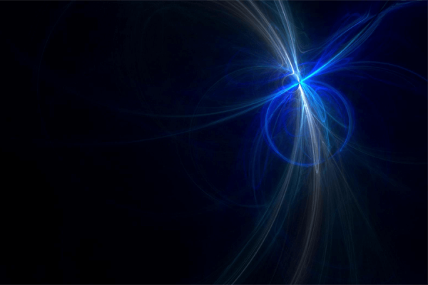 abstract bright blue light showing movement (on black background)