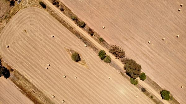 An aerial view of Australian farmland