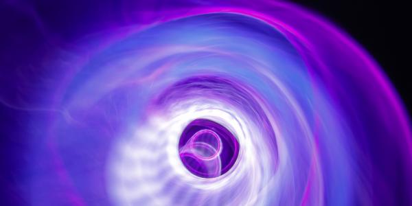 Vivid purple acoustic waves shown under ultraviolet light