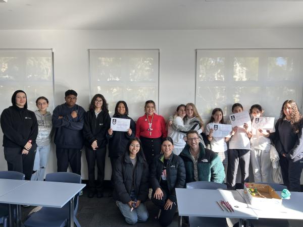 Balmain students showing their certificates awarded for their efforts and completion of the program.