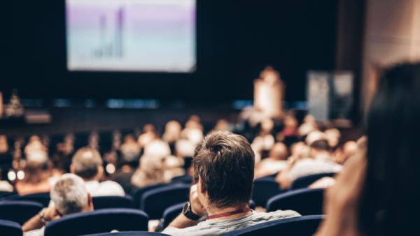 800x450 Speaker giving a talk during lecture