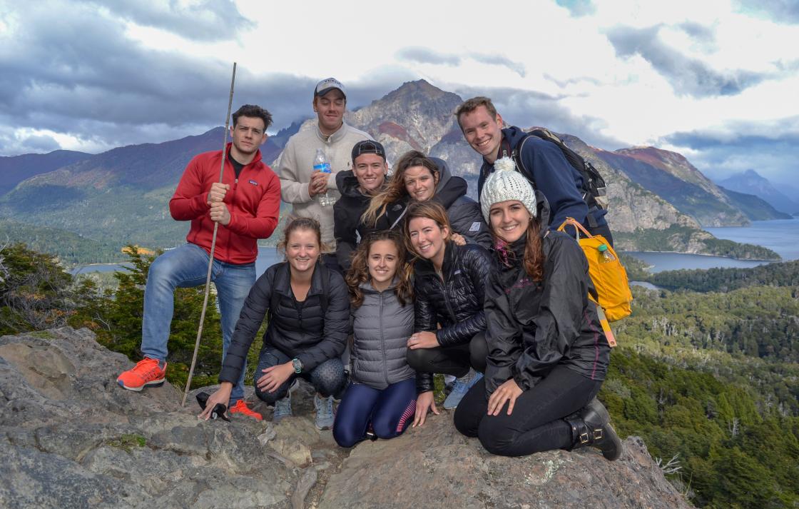 Exchange students hiking in Argentina