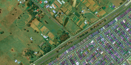 Leppington peri-urban agriculture aerial view