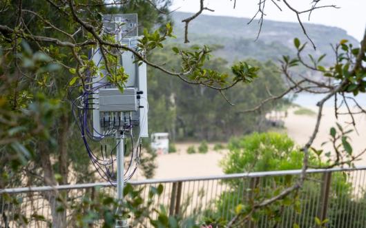 The antenna for a pilot rapidly deployable large-area WiFi network during a public test in the Royal National Park