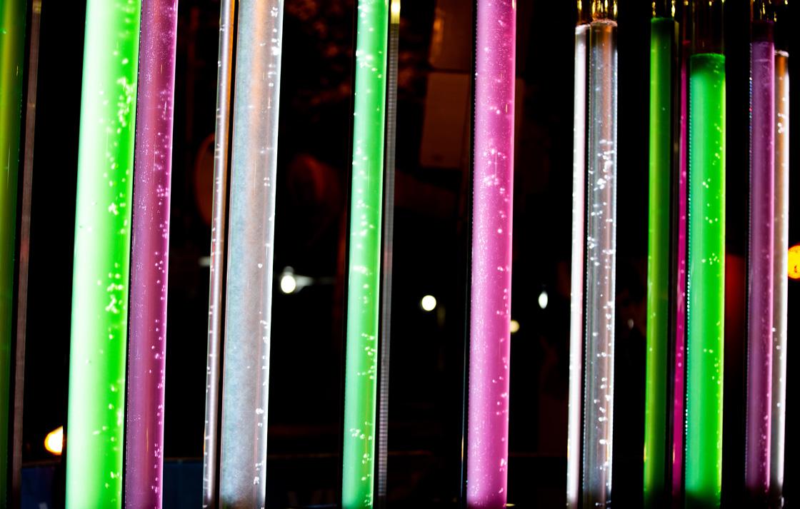 multi-coloured fluoro algae tubes