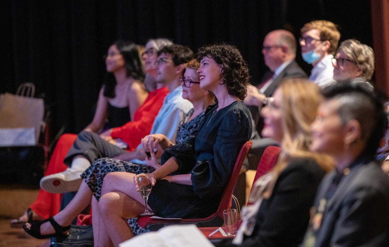 Rapt audience members