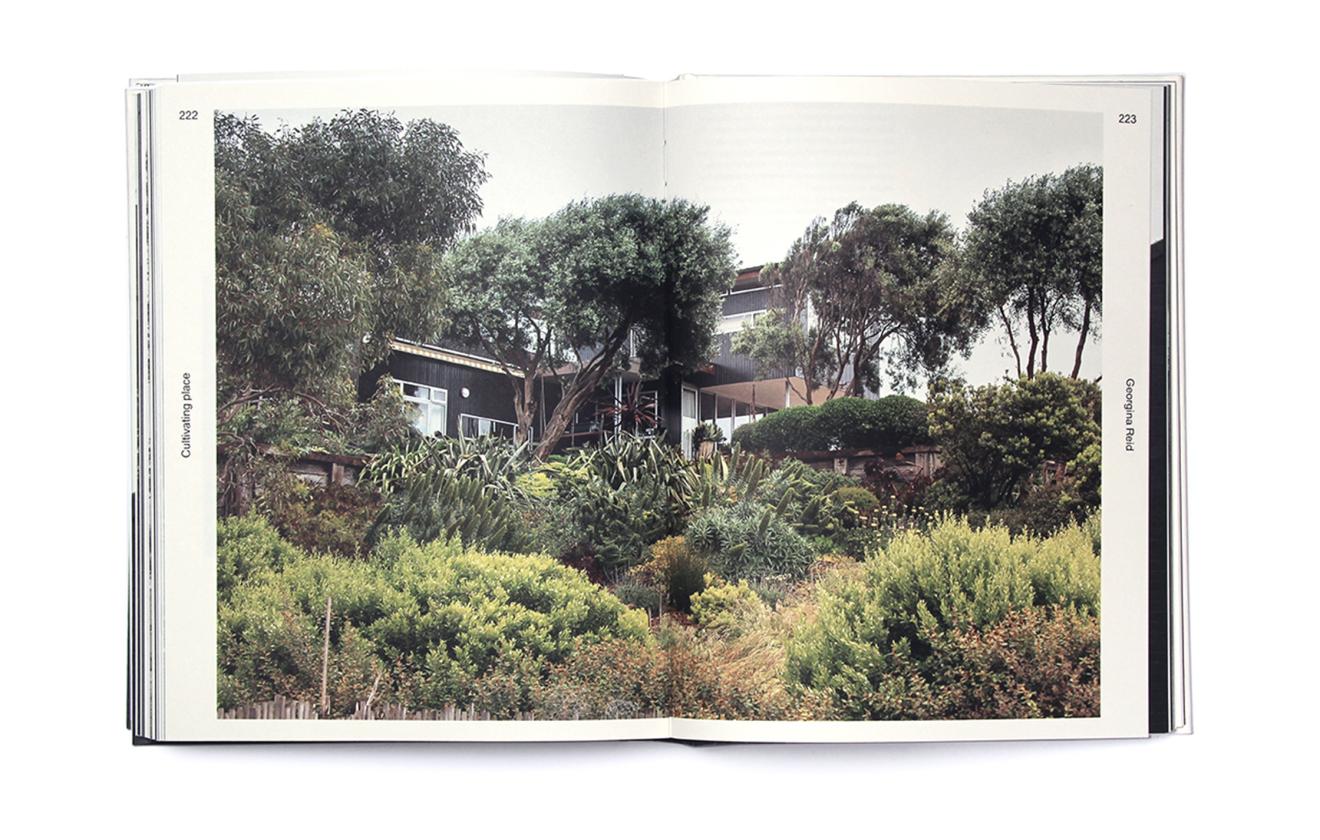 Internal page spread: After the Australian Ugliness. House surrounded by trees and bush.