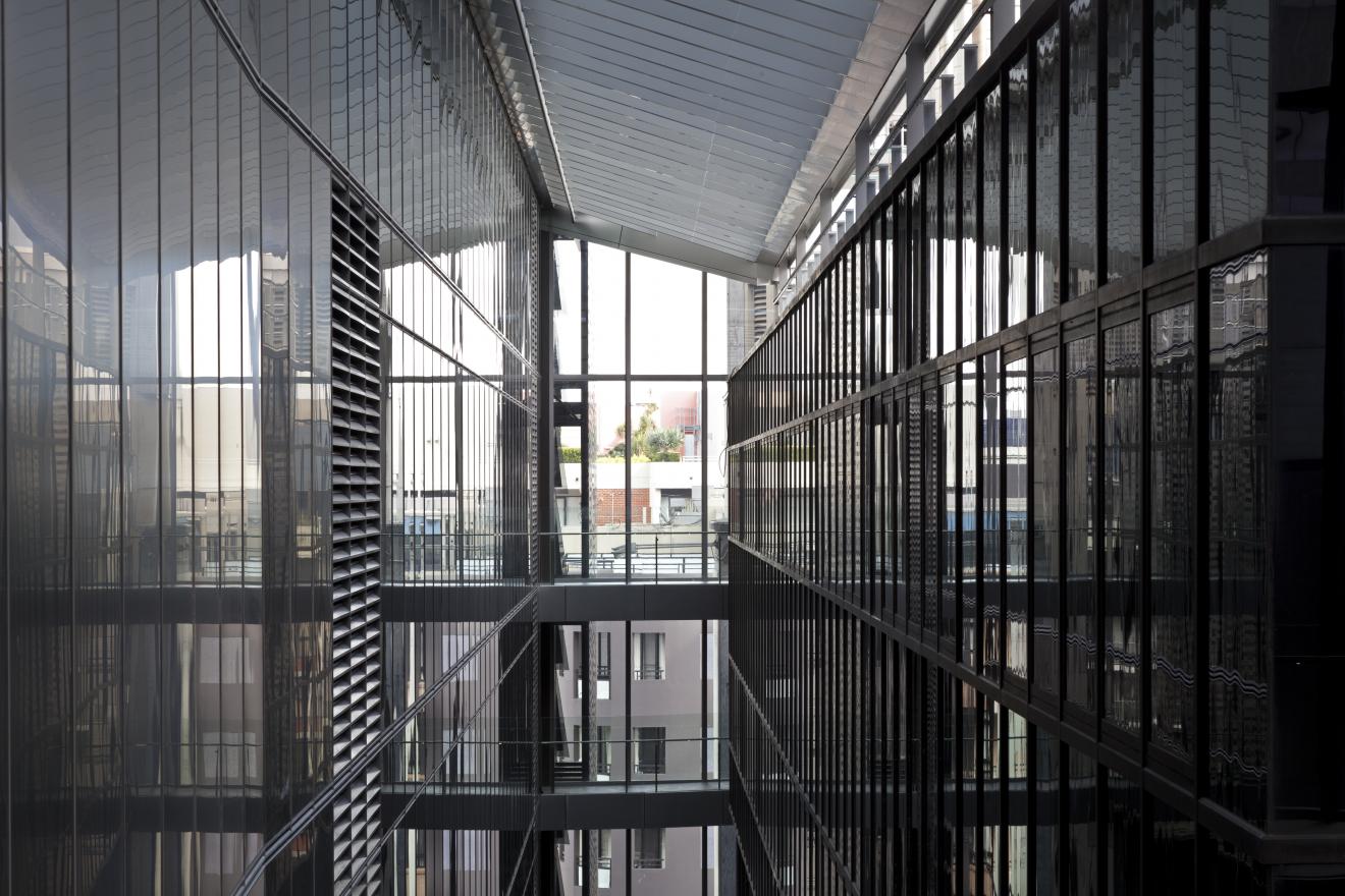 Interior shot of the bridges in the Faculty of Engineering and IT building