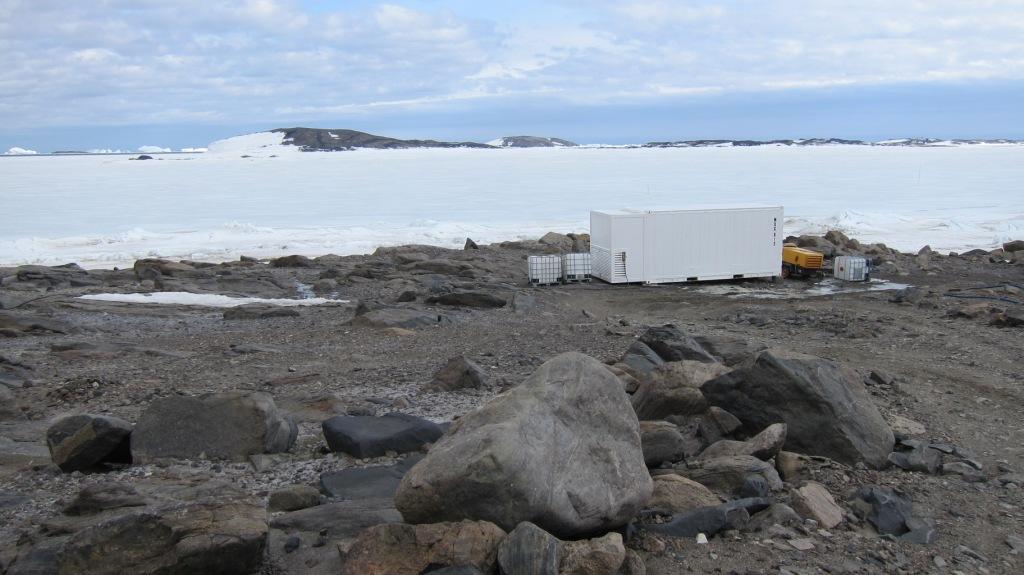 Container housing experimental equipment at Davis Station Antarctica