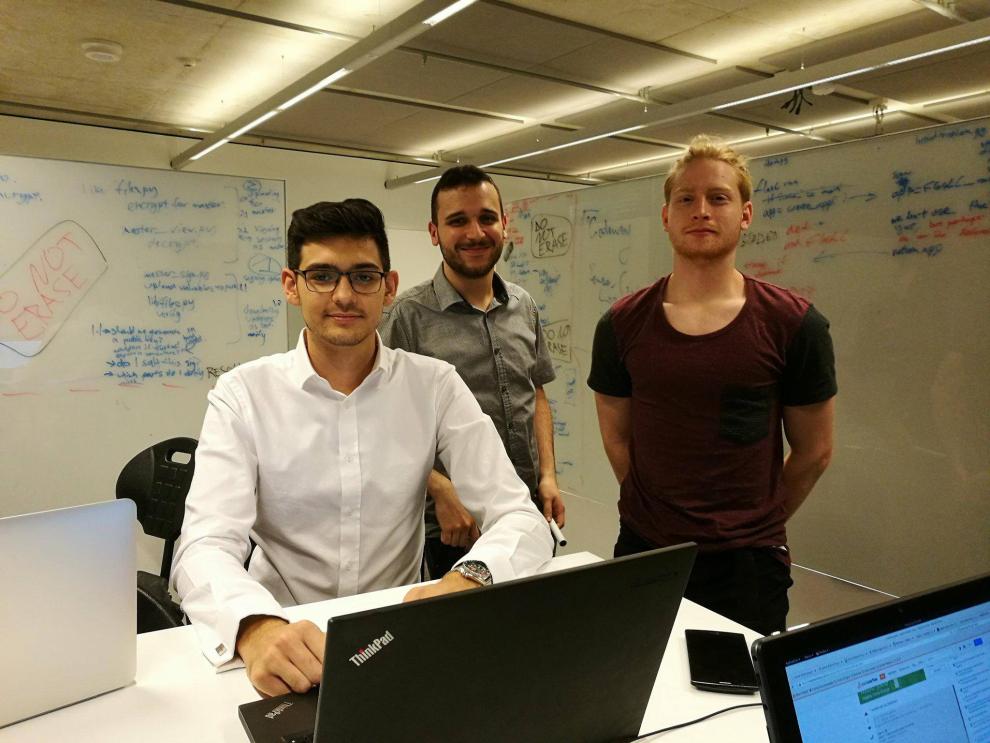 Photo: The SmartEvac Software Development Studio team. L-R_ Daniel Munoz, Michael Grassi, Liam Bradford, David Botros (not pictured)