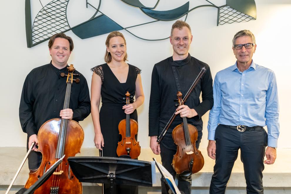 The Australia Piano Quartet & Prof Tony Dooley pictured after the performance