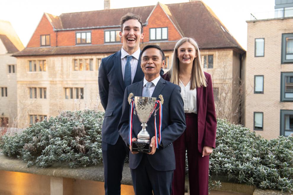 prize winners with mooting cup