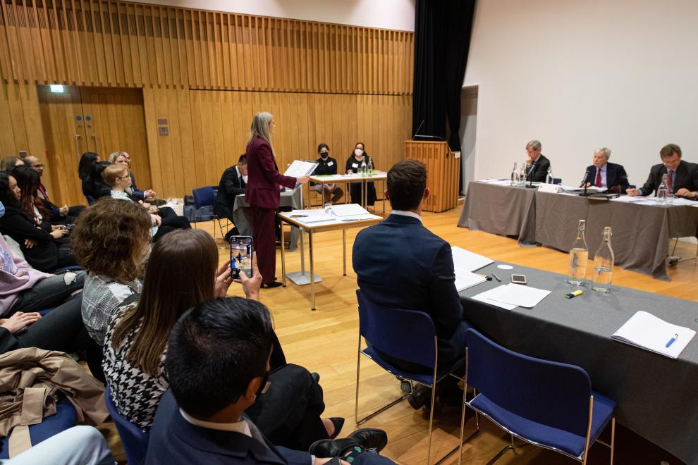 woman presents to court