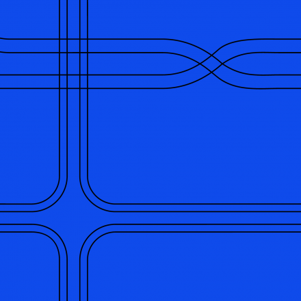 blue background with black lines crossing horizontally and vertically