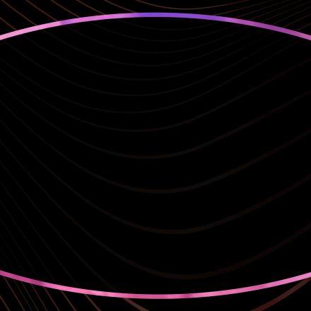 Black background with wavy line pattern overlayed across the top of the background are two over lapping rings in the colours pink and purple 