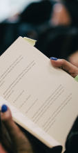 A girl reading a book