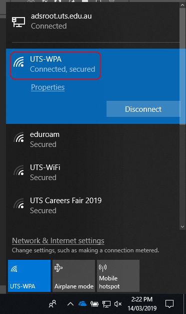 uts-wpa certificate alert for win 10