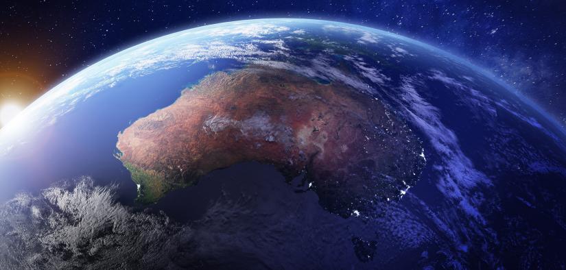 Australia from space at night with city lights (iStock)