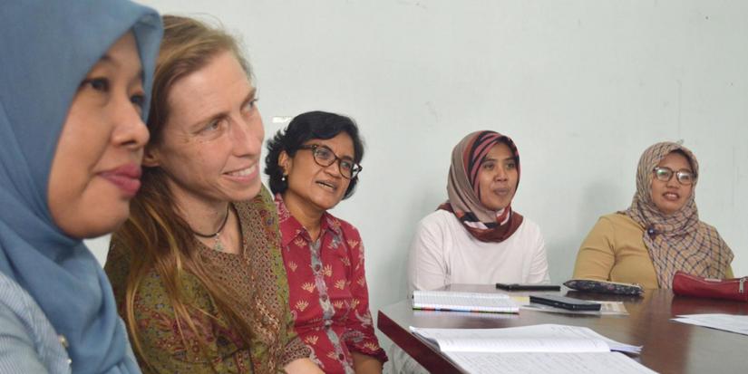 Professor Willetts working with research partners on issues relating to gender equality in the water and sanitation workforce, Indonesia.