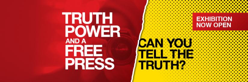 Museum of Australian Democracy Old Parliament House logo for exhibition 'Truth, Power and a Free Press: Can you tell the truth?'