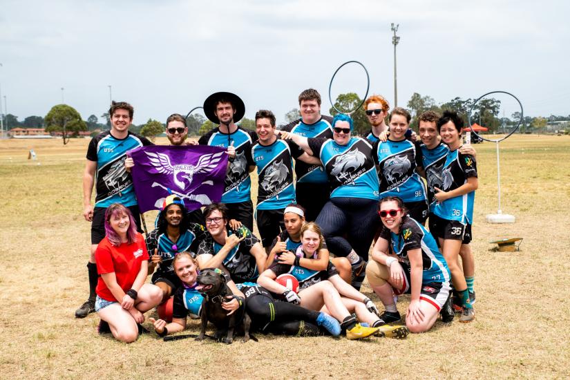 Group photo of UTS Quidditch team