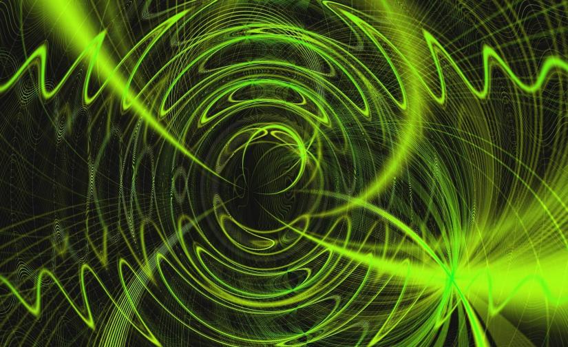 Green wavy lines to represent noise in quantum systmes