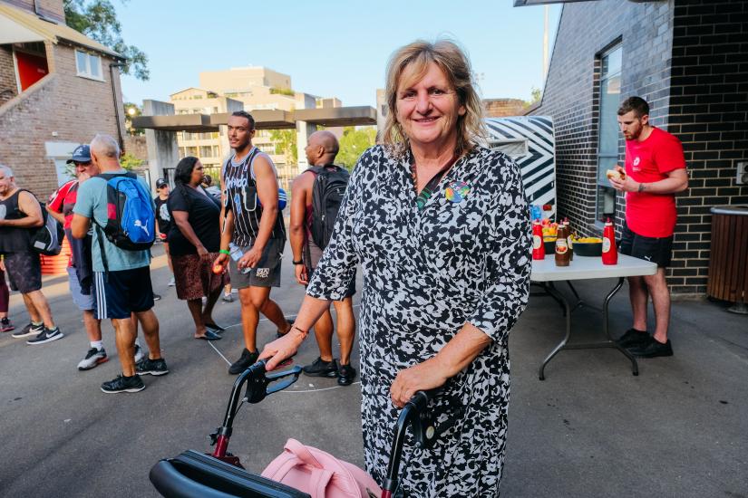 Aunty Glendra at Tribal Warrior Biggest Boot Camp for the Bushfires at the National Centre of Indigenous Excellence. Photo credit: National Centre of Indigenous Excellence