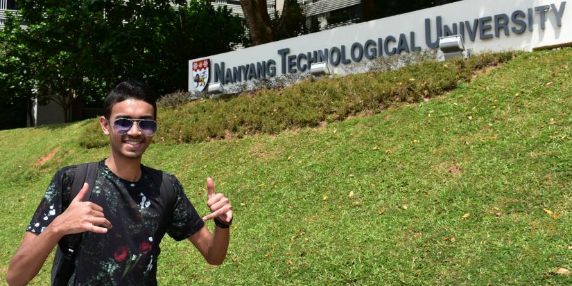 BIT Scholarship recipient Ahnaf Rahman at Singapore’s Nanyang Technological University (NTU)