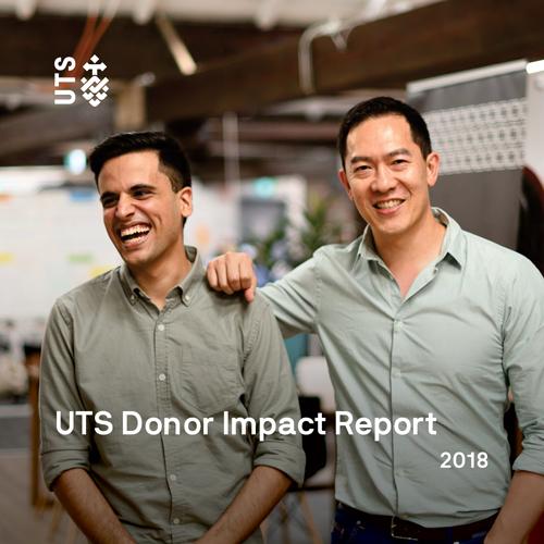 Student and donor on the cover of the 2018 Donor Impact Report
