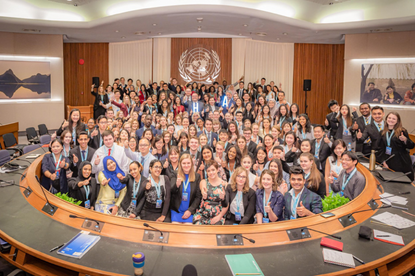 A group of participants at a UN Diplomacy Forum