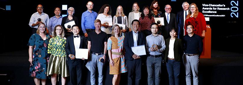 Photo of UTS research award winners