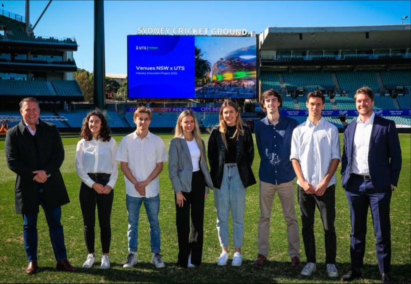 Industry partners and students on the Sydney Cricket Ground