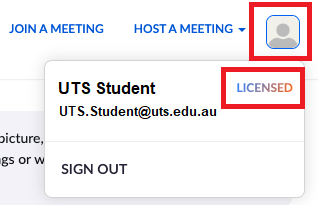 When you click your profile picture in Zoom you can check your product license