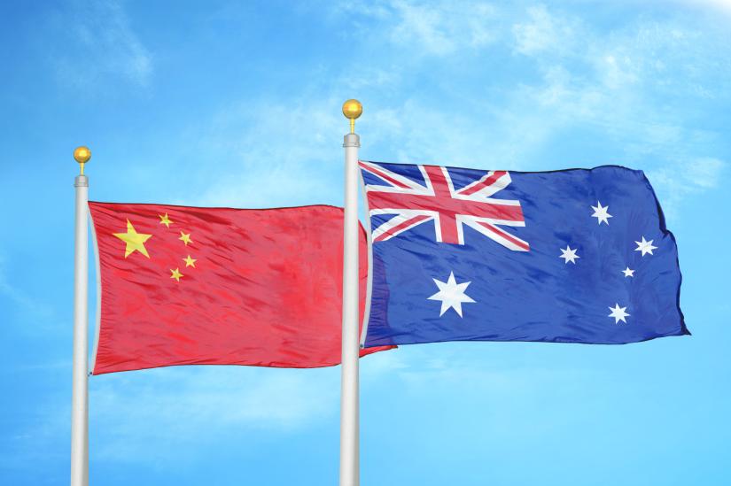 China and Australia flags
