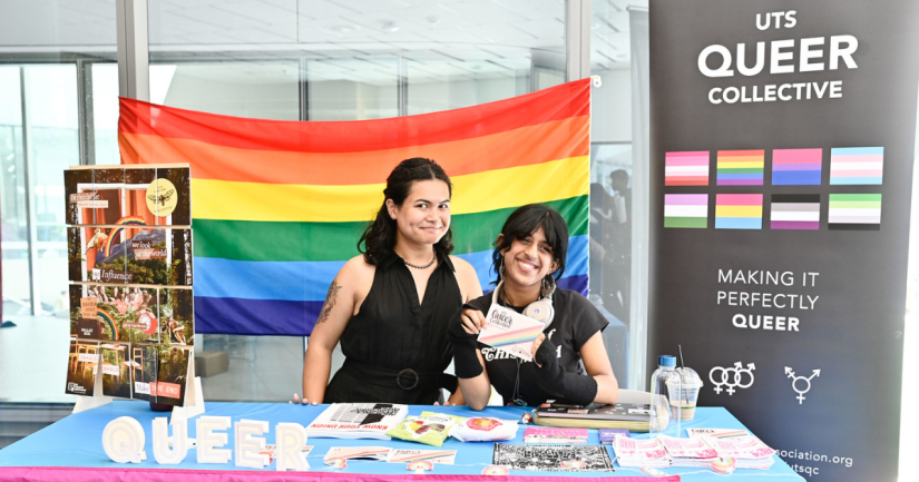 Two people from the UTS Queer Collective