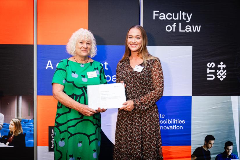 Law awards night - Christine Sylva, donor and Helen Lambert, recipient 