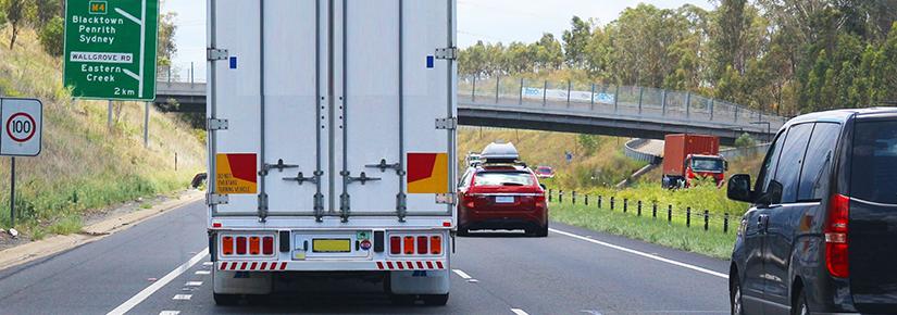 A truck amidst other traffic on the M4 motorway coming into Sydney. Picture: Adobe Stock