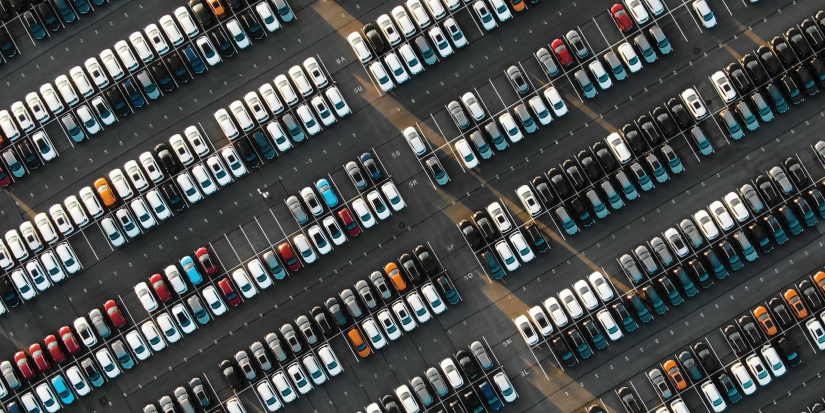 Aerial view of carpark