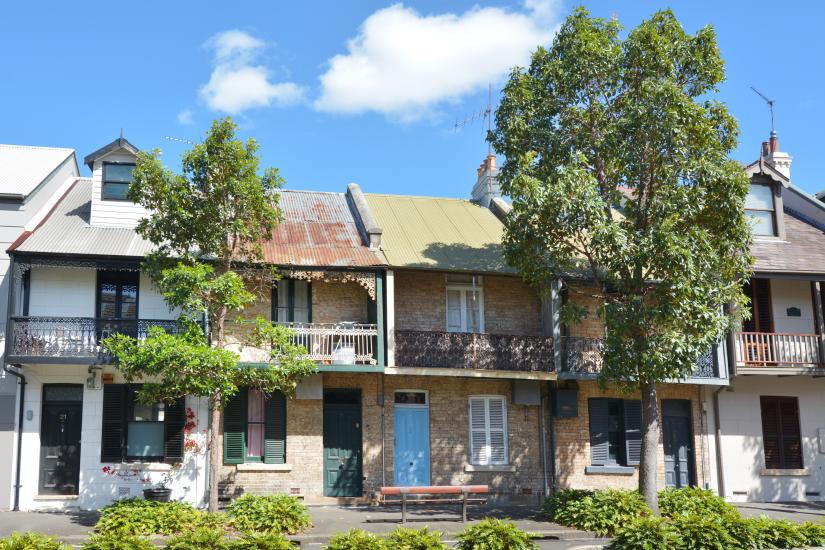 A row of terrace houses in Glebe, Sydney