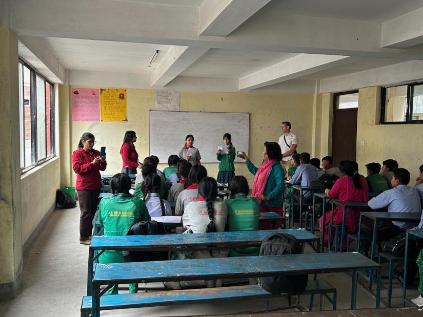 A classroom presentation at Juddhodaya school