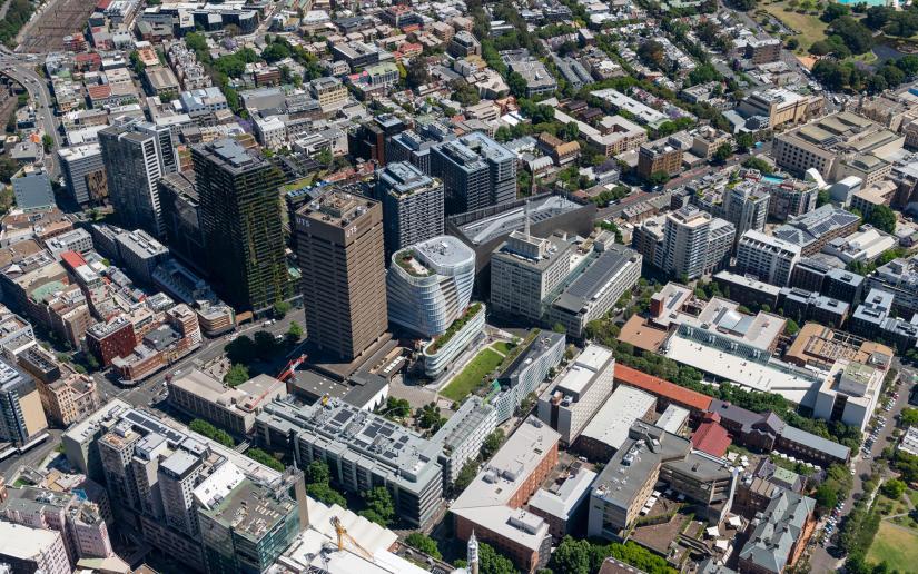 Aerial view of the UTS City campus and surrounds, picture by Ethan Rohloff