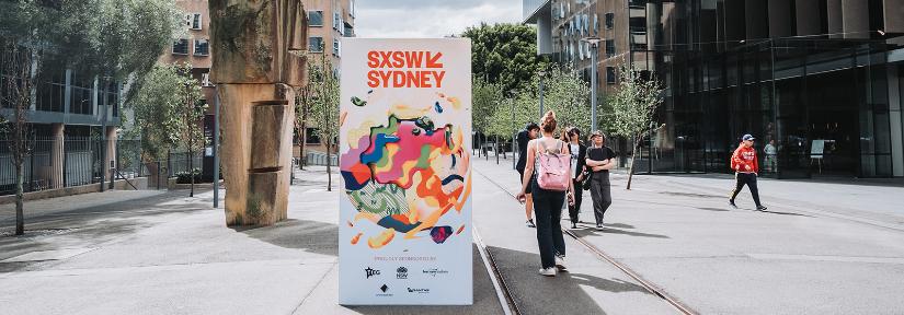 UTS Goods Line with SXSW poster