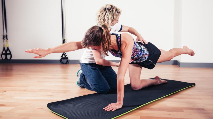 Woman receiving physiotherapy