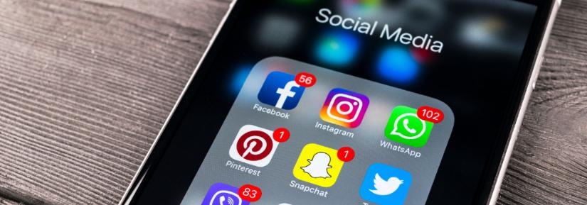 social media apps on a smartphone