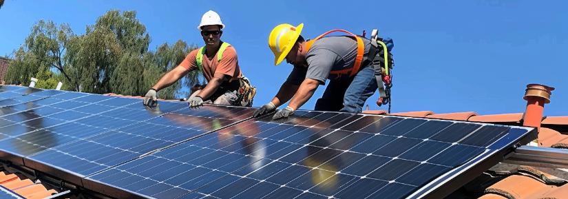 Rooftop solar panels. Adobe Stock. By BazCam