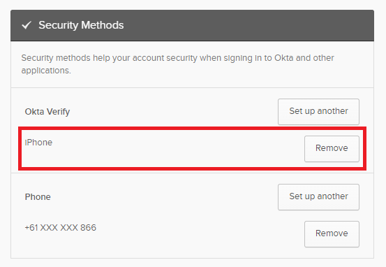 Your device will now be seen underneath “Okta Verify”.